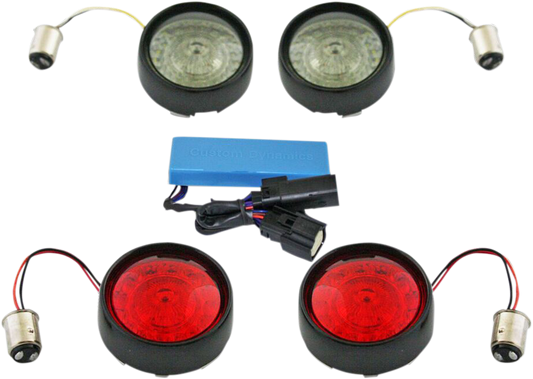 Custom Dynamics Probeam LED Black Turn Signal Kit 2010-13 Harley Dyna Touring