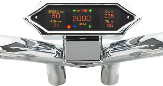 Dakota Digital MLX 9000 Chrome Universal Motorcycle Spike Speedometer Harley