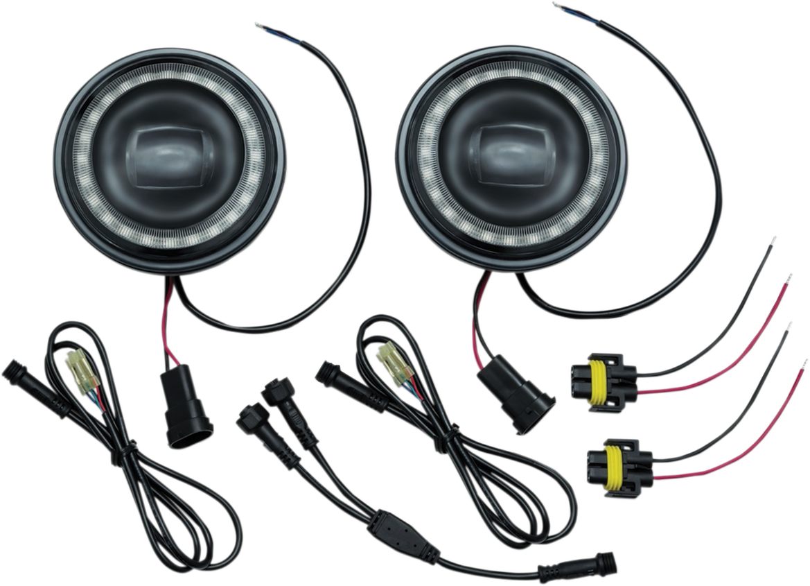 Kuryakyn 2466 4 1/2" Orbit Vision LED Passing Spot Lamps Spotlights for Harley