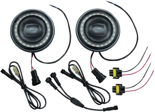 Kuryakyn 2466 4 1/2" Orbit Vision LED Passing Spot Lamps Spotlights for Harley