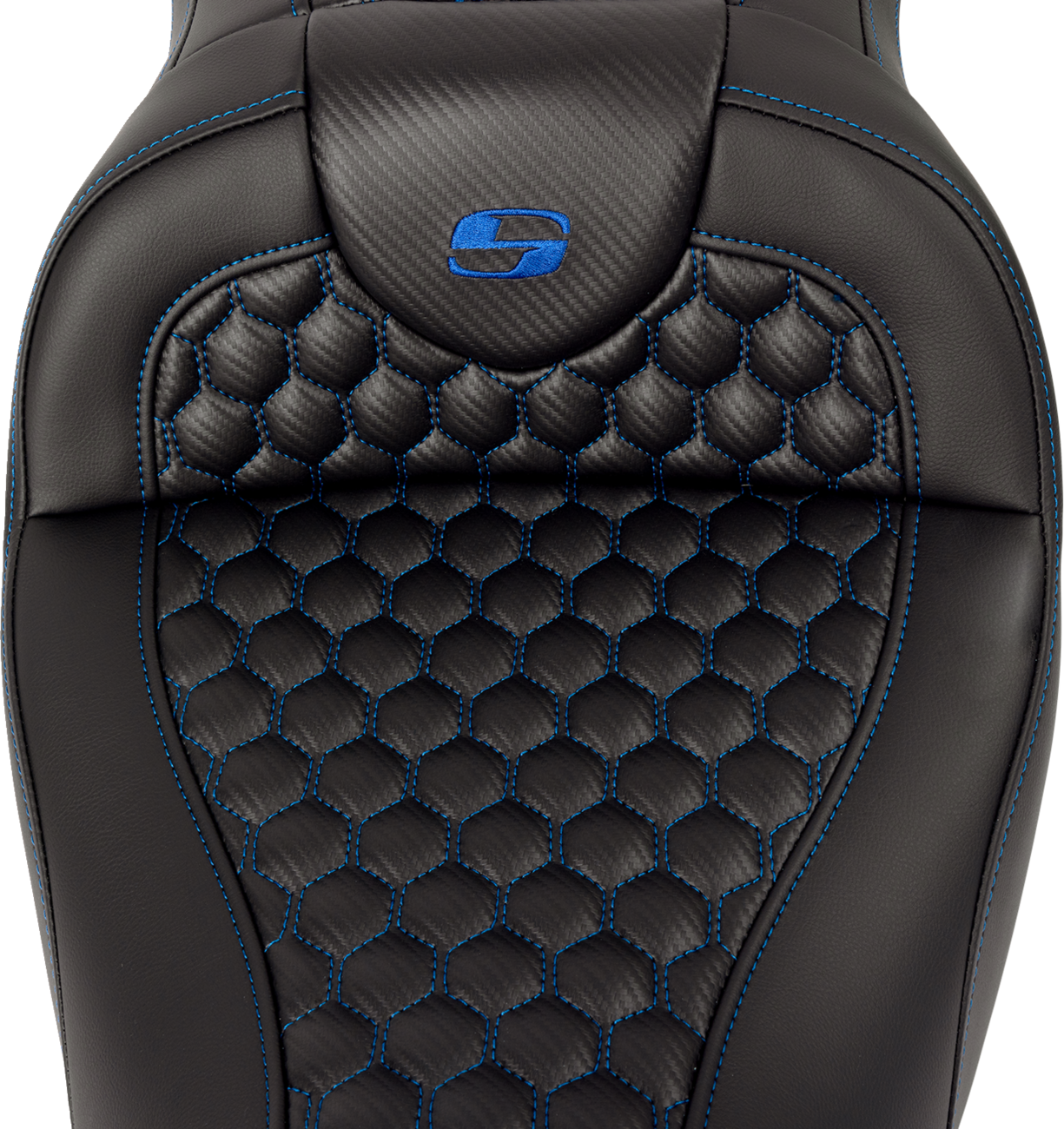 Saddlemen Roadsofa Blue Honeycomb Gel Seat & Backrest 2008-2025 Harley Touring