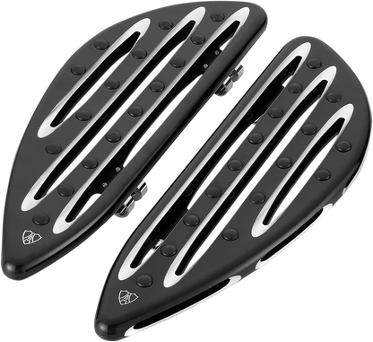 Arlen Ness Black Deep Cut Driver Floorboards 1980-24 Harley Touring 06-833