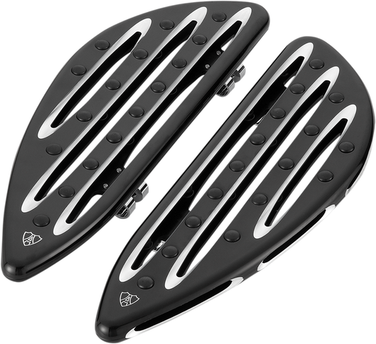 Arlen Ness Black Deep Cut Driver Floorboards 1980-24 Harley Touring 06-833