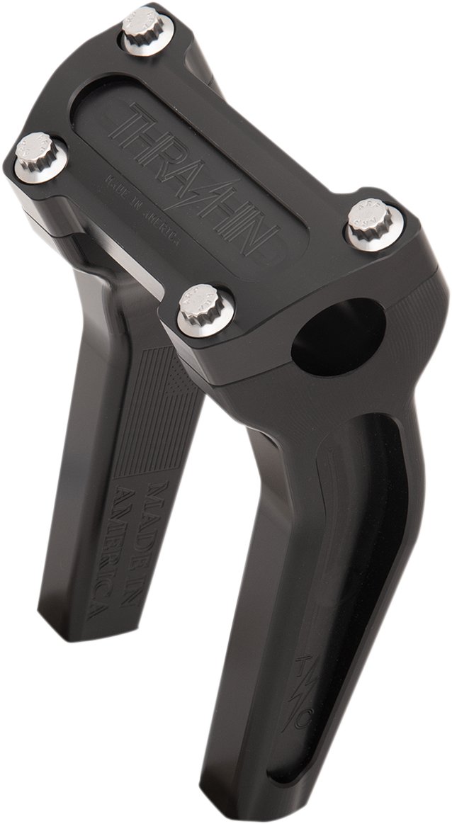 Thrashin Supply Black 6.5" Pullback Motorcycle Handlebar Risers for Harley