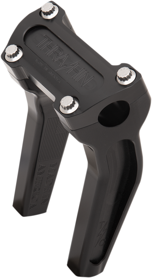 Thrashin Supply Black 6.5" Pullback Motorcycle Handlebar Risers for Harley