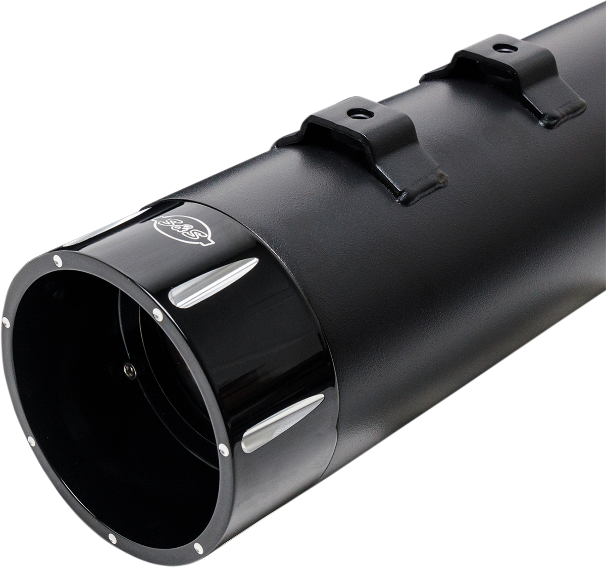 S&S MK45 Tracer Black Slip on Mufflers for 2017-2024 Harley Touring M8 550-0670