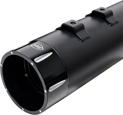 S&S MK45 Tracer Black Slip on Mufflers for 2017-2024 Harley Touring M8 550-0670