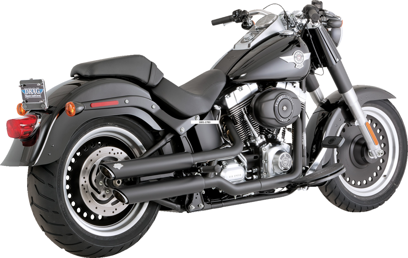 Vance & Hines Twin Slash 3" Black Slip On Mufflers 2007-2009 Harley Softail FLST