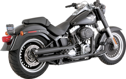 Vance & Hines Twin Slash 3" Black Slip On Mufflers 2007-2009 Harley Softail FLST