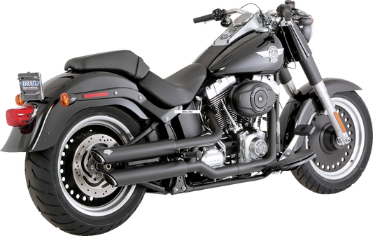 Vance & Hines Twin Slash 3" Black Slip On Mufflers 2007-2009 Harley Softail FLST