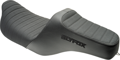 Slyfox Highnoon Black Classic Stitch 2 Up Seat fits 2008-2024 Harley Touring