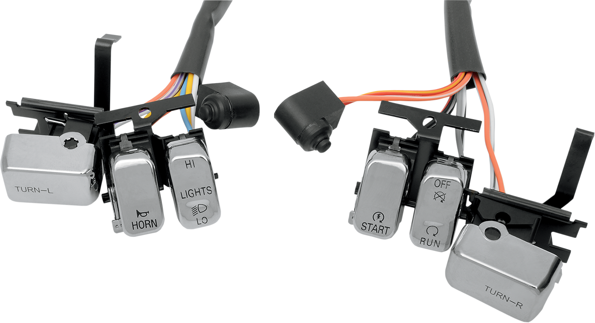 Drag Specialties Chrome Handlebar Switch Kit for 96-13 Harley Dyna Touring FXST