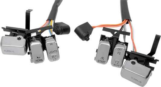 Drag Specialties Chrome Handlebar Switch Kit for 96-13 Harley Dyna Touring FXST