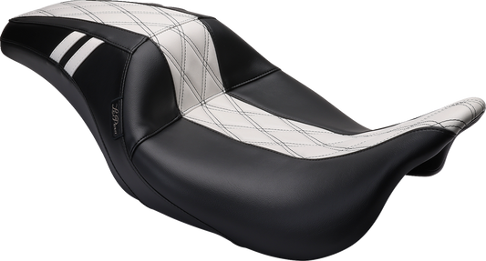 Le Pera GT1 Outcast Black White Seat 08-23 Harley Touring Street Glide Road King