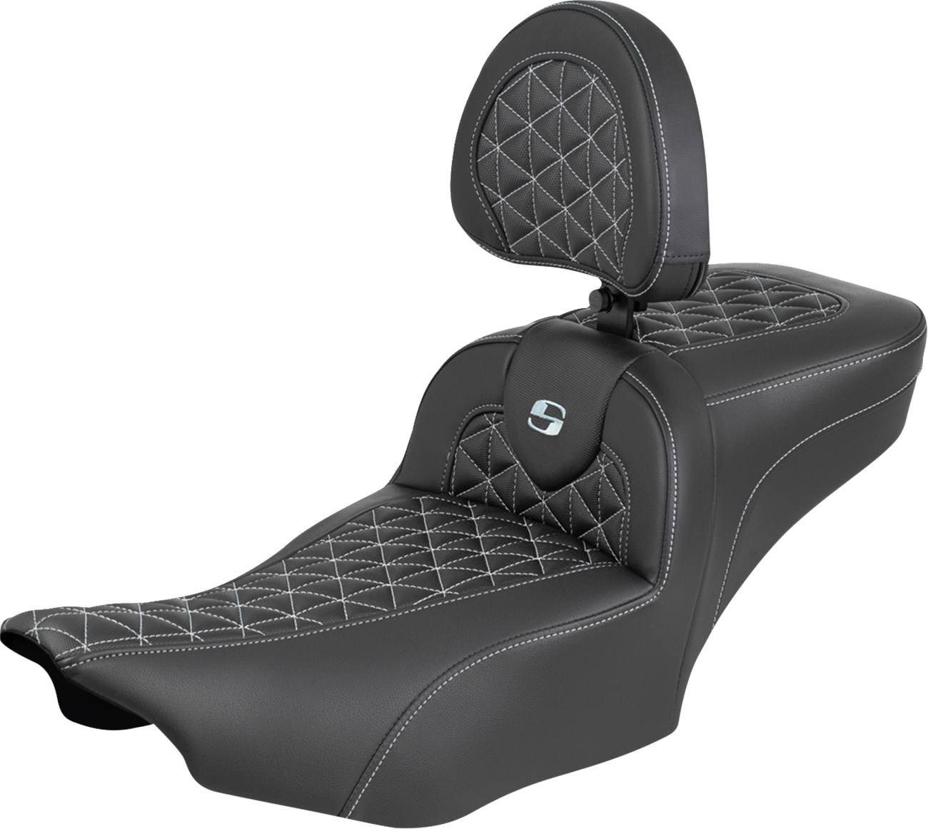 Saddlemen Roadsofa Silver Grip Extended Seat Backrest for 2023-25 Harley Touring