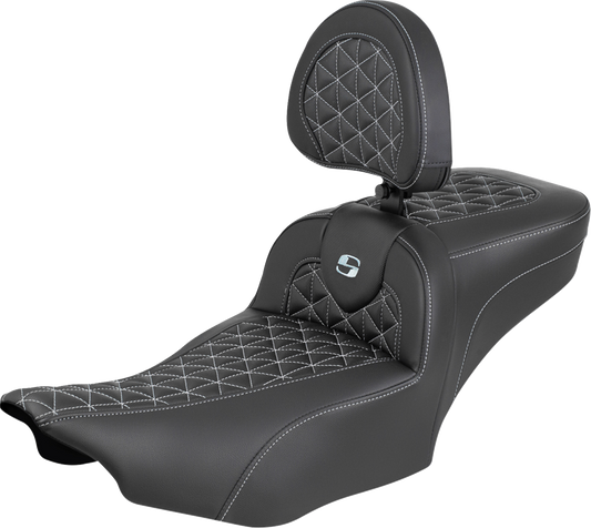 Saddlemen Roadsofa Silver Grip Extended Seat Backrest for 2023-25 Harley Touring