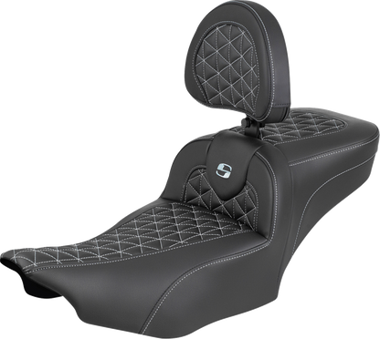 Saddlemen Roadsofa Silver Grip Extended Seat Backrest for 2023-26 Harley Touring