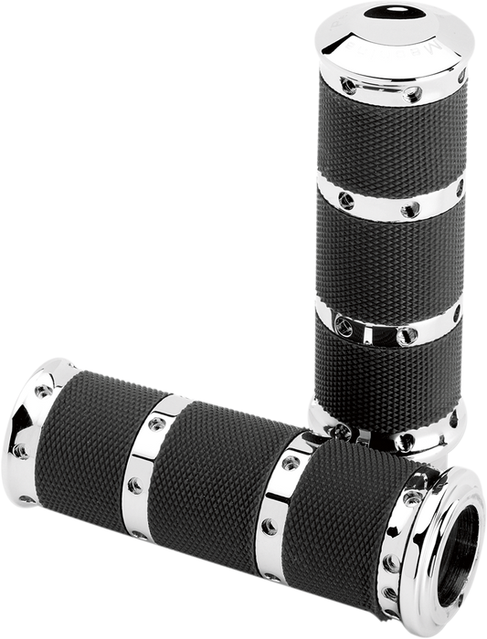 Performance Machine Chrome TBW 1" Hand Grips 2008-2024 Harley Touring Softail