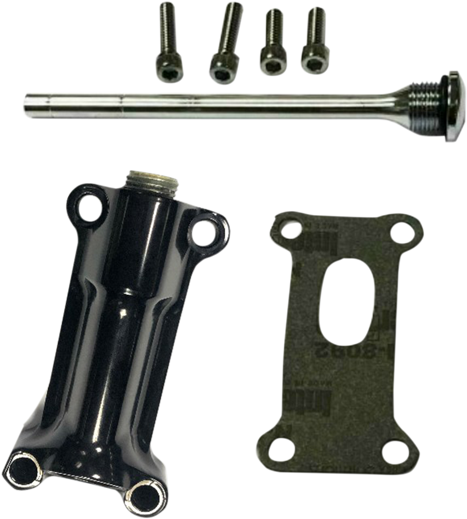 Drag Specialties Black Engine Oil Spout Kit 93-98 Harley Touring FLHR FLTR FLHT