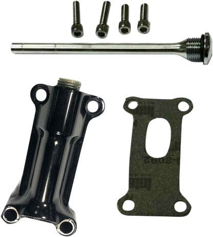 Drag Specialties Black Engine Oil Spout Kit 93-98 Harley Touring FLHR FLTR FLHT
