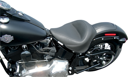 Mustang Black Vinyl Wide Motorcycle Solo Seat 2011-2017 Harley Softail Models