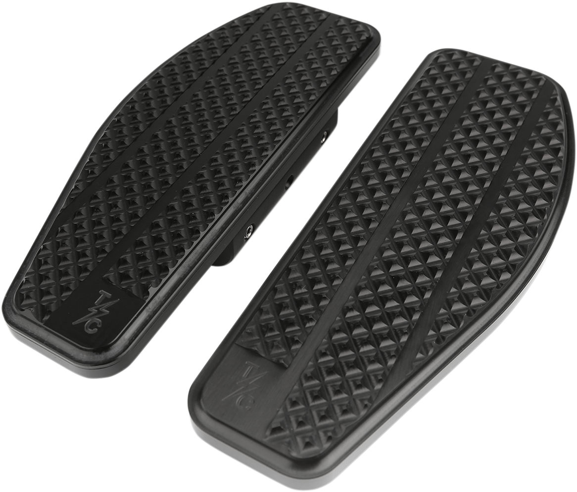 Thrashin Black Aluminum Passenger Floorboards for 1980-24 Harley Softail Touring