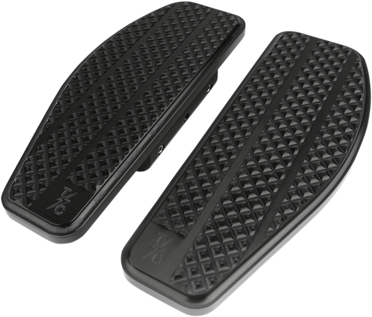 Thrashin Black Aluminum Passenger Floorboards for 1980-24 Harley Softail Touring