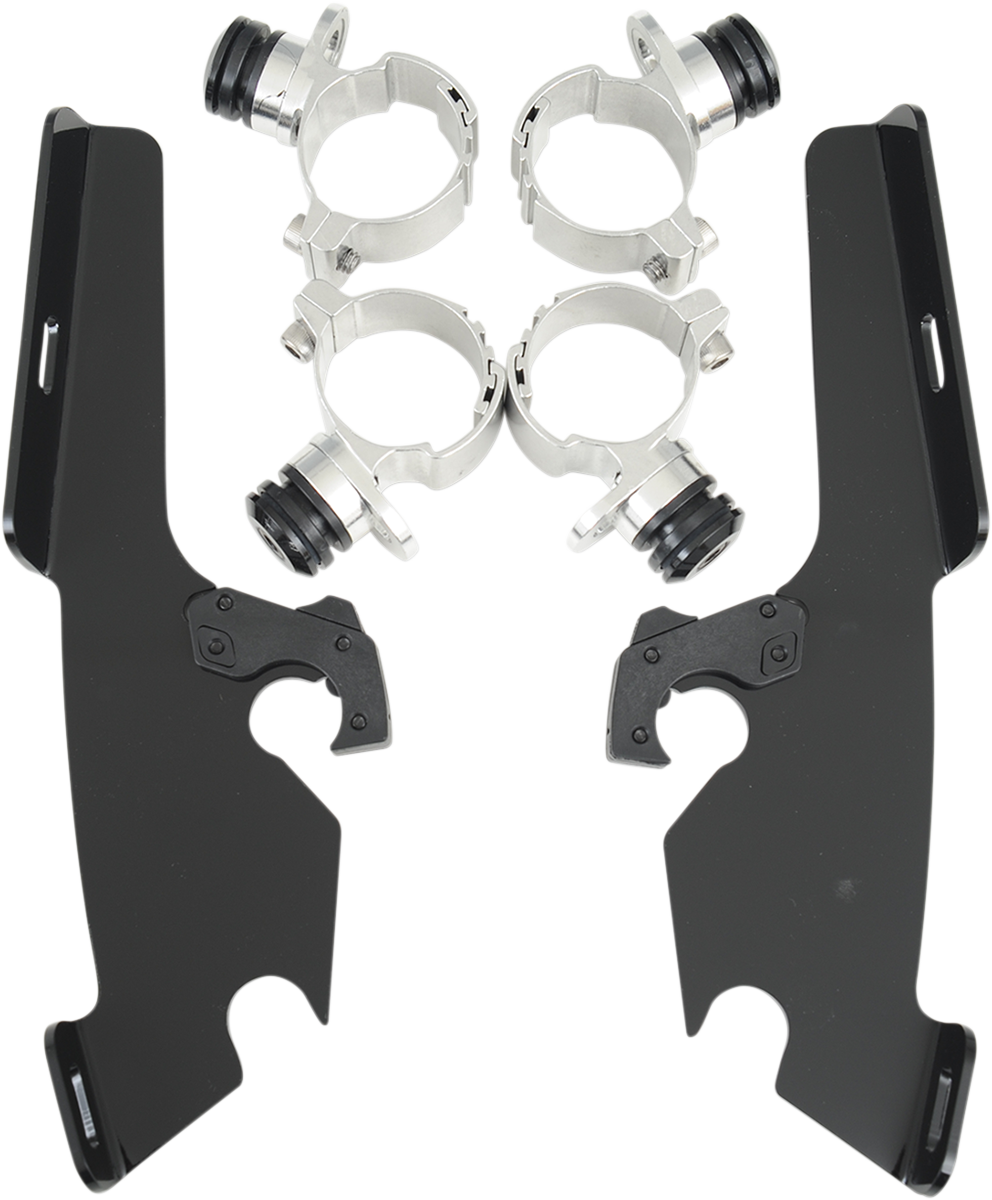 Memphis Shades Black Batwing Mount Kit for 1998-21 Yamaha Kawasaki XVS1100 VN900