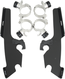 Memphis Shades Black Batwing Mount Kit for 1998-21 Yamaha Kawasaki XVS1100 VN900