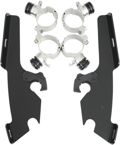 Memphis Shades Black Batwing Mount Kit for 1998-21 Yamaha Kawasaki XVS1100 VN900