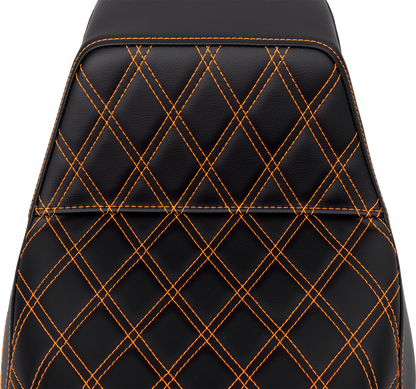 Saddlemen Step-Up Orange Lattice Stitch Gel Seat for 2008-2024 Harley Touring