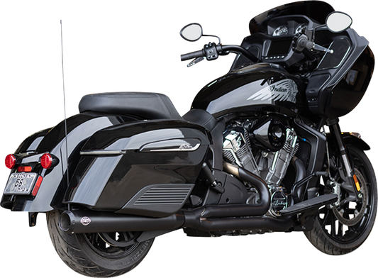 S&S Qualifier Black 2-1 Exhaust System for 2020-2025 Indian Challenger Chieftain