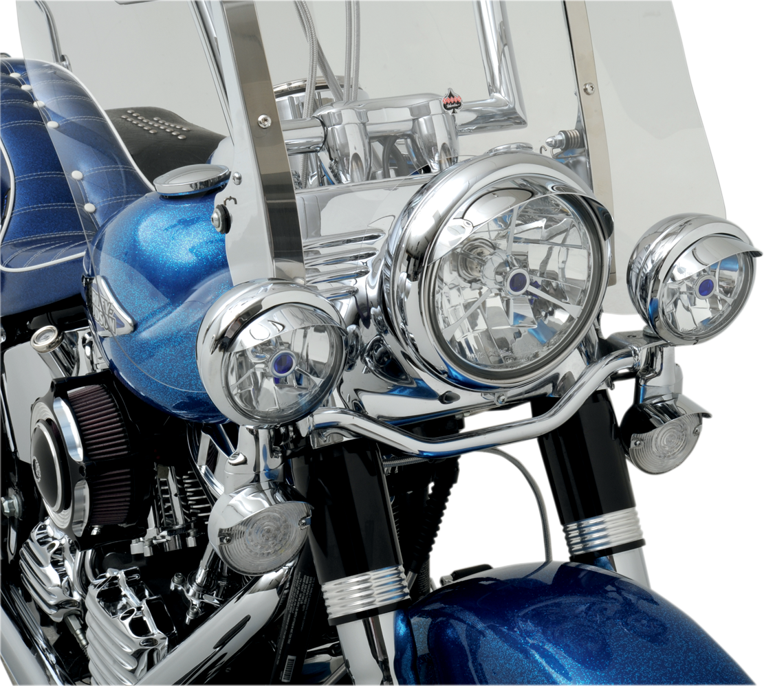 Drag Specialties Plain Chrome Steel Motorcycle 4.5" Front Spotlight Visors