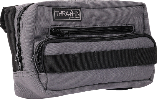 Thrashin Supply Gray Motorcycle Handlebar Storage Bag Plus for Harley THB-0018