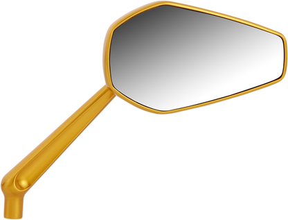 Arlen Ness Gold Mini Stocker Forged Left Side Single Motorcycle Handlebar Mirror