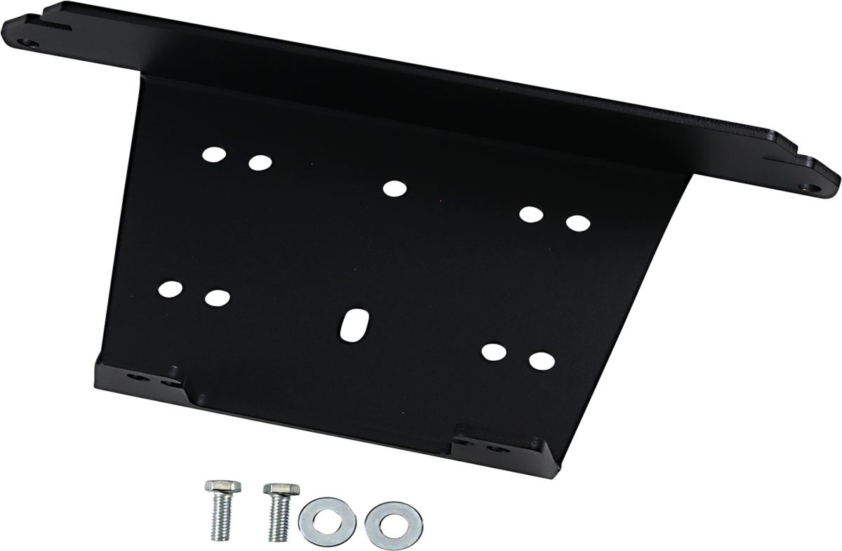 Moose Utility Black Front UTV Winch Mount Plate 2018-2024 Polaris Ranger 1000