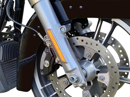 Custom Dynamics Chrome LED Front Fork Leg Reflector Lights 2014-2025 Harley