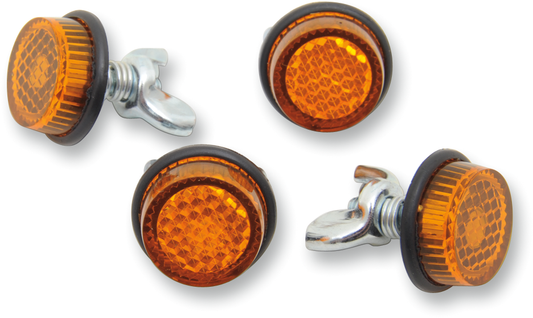 Chris Products Universal Motorcycle Amber Lens License Plate Frame Reflectors
