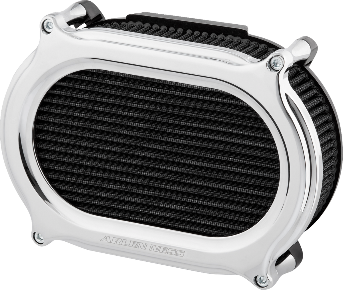 Arlen Ness Stage II Silver Oval Air Filter Cleaner Kit 2017-2025 Harley Davidson