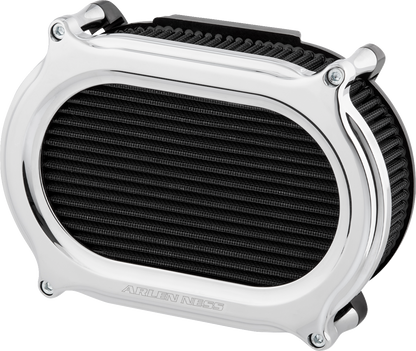 Arlen Ness Stage II Silver Oval Air Filter Cleaner Kit 2017-2025 Harley Davidson