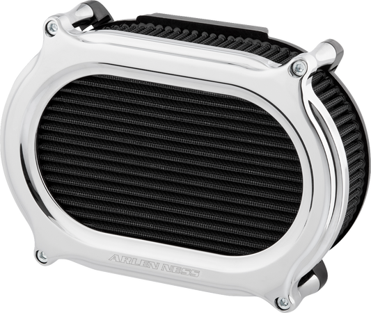 Arlen Ness Stage II Silver Oval Air Filter Cleaner Kit 2017-2024 Harley Davidson