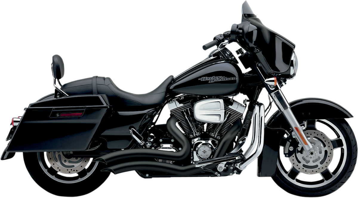 Cobra 2-2 Black Curved Short Swept Exhaust fits 2010-2016 Harley Touring FLHX