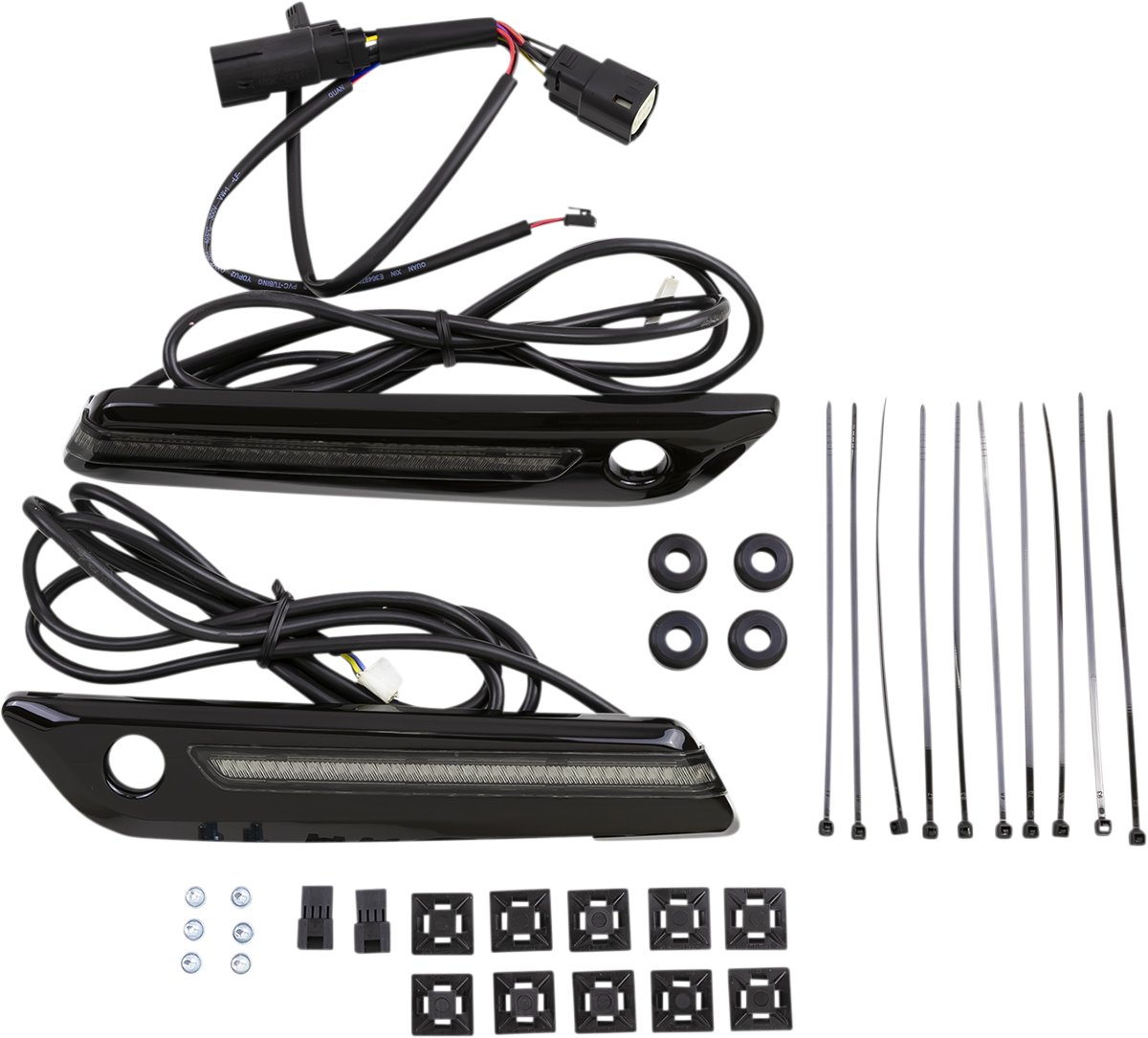 Ciro Rear LED Black Saddlebag Hinge Latch Covers 2014-2024 Harley Touring Models