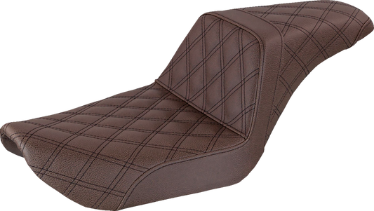 Saddlemen Brown Step Up Leather Lattice Seat 1996-2003 Harley FXD Super Glide