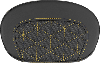 Saddlemen Mini Contour Gold Tri Gripper Stitch Sissy Bar Backrest Pad for Harley