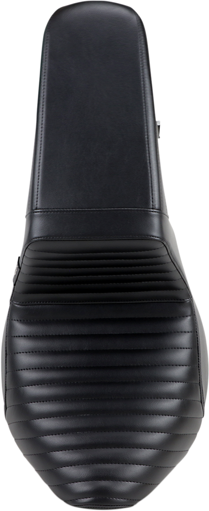 Le Pera Black Pleated Kickflip Seat 2018-2023 Harley Softail Street Bob Slim