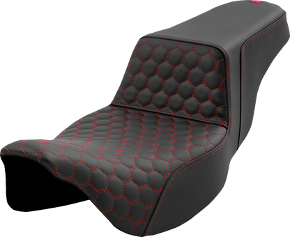 Saddlemen Step Up Red Honeycomb Extended Gel Seat fits 2008-2025 Harley Touring