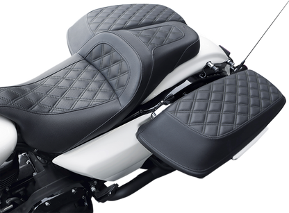 Saddlemen Lattice Stitch Saddlebag Lid Covers fits 2014-2023 Harley Touring FLHX