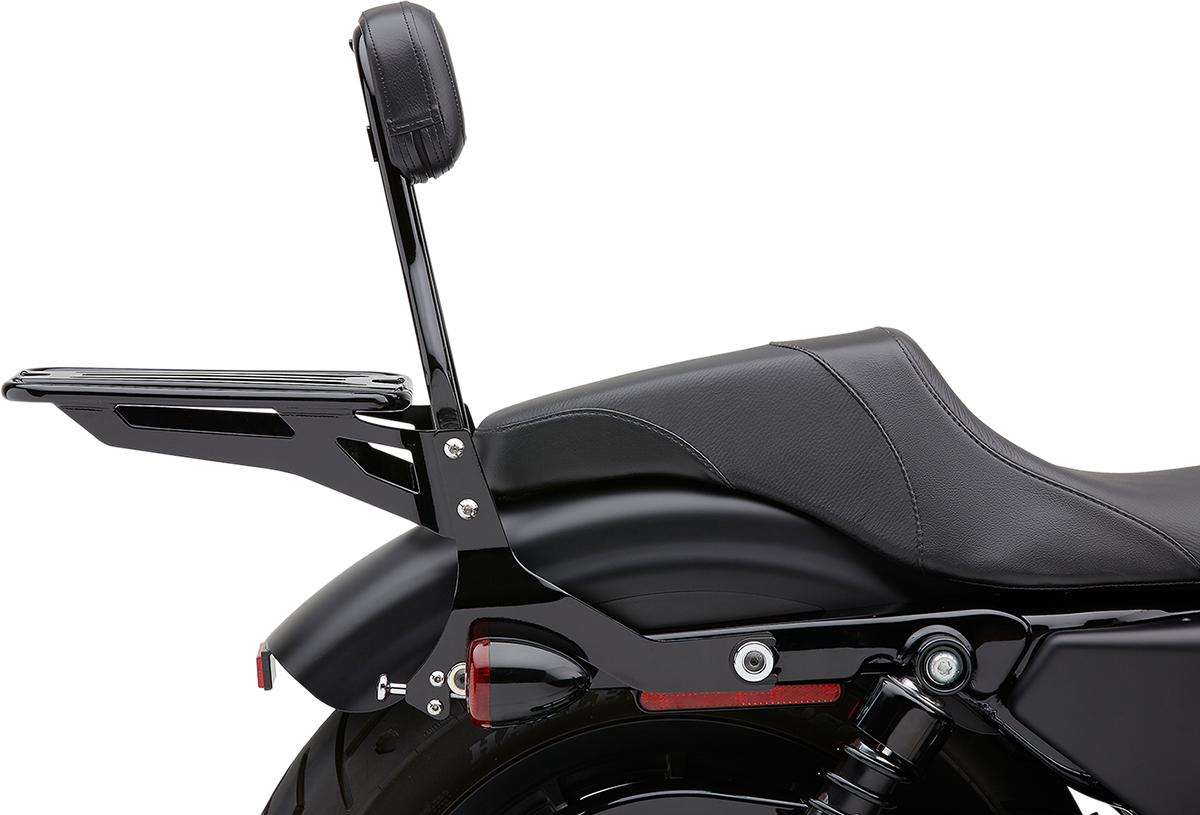 Cobra Black 14" Round Backrest Kit 2004-2019 Harley Sportster Iron Forty Eight