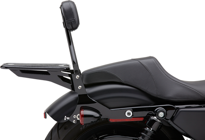 Cobra Black 14" Round Backrest Kit 2004-2019 Harley Sportster Iron Forty Eight